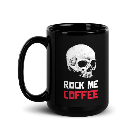 ROCK ME/ROCK STAR - Black Glossy Mug