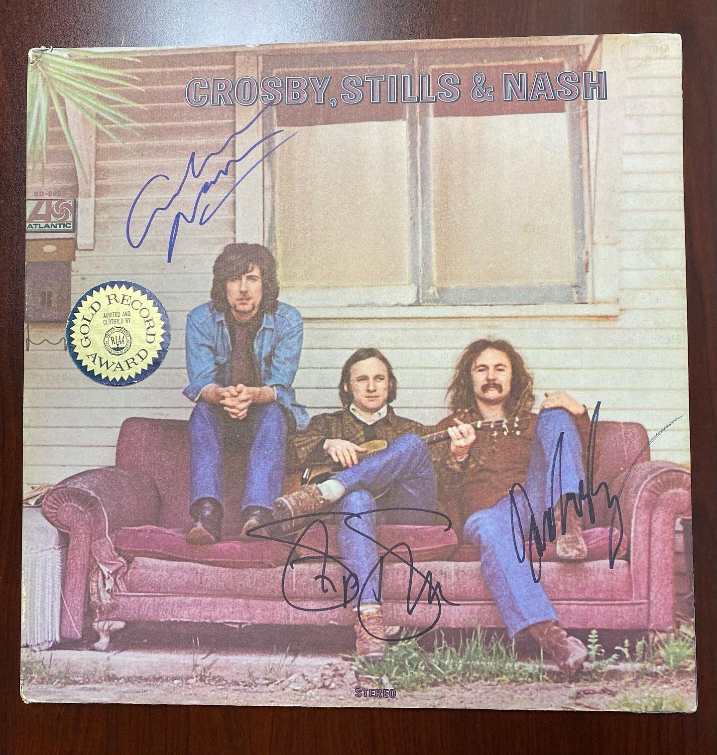 CROSBY, STILLS & NASH - AUTOGRAPHED ALBUM COVER  - W/COA