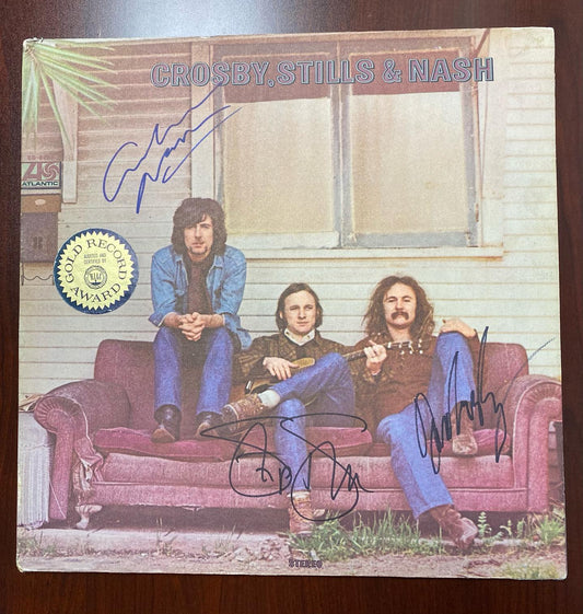 CROSBY, STILLS & NASH - AUTOGRAPHED ALBUM COVER  - W/COA