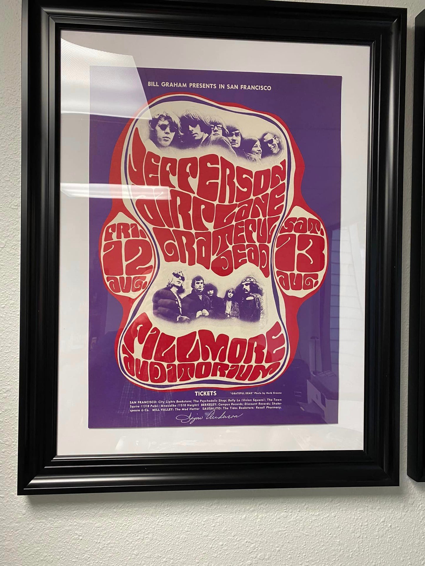 Jefferson Airplane -Grateful Dead - Poster - Signed by Signe Anderson