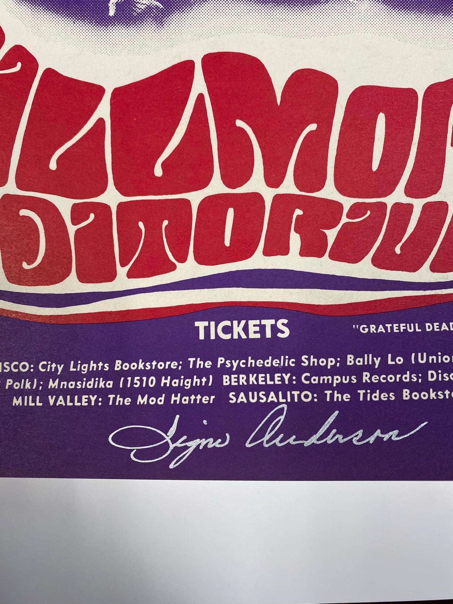 Jefferson Airplane -Grateful Dead - Poster - Signed by Signe Anderson