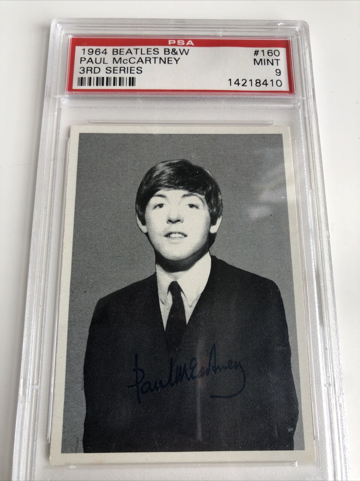 Paul McCartney - 1964 BEATLES B&W 3RD SERIES #160 PSA 9