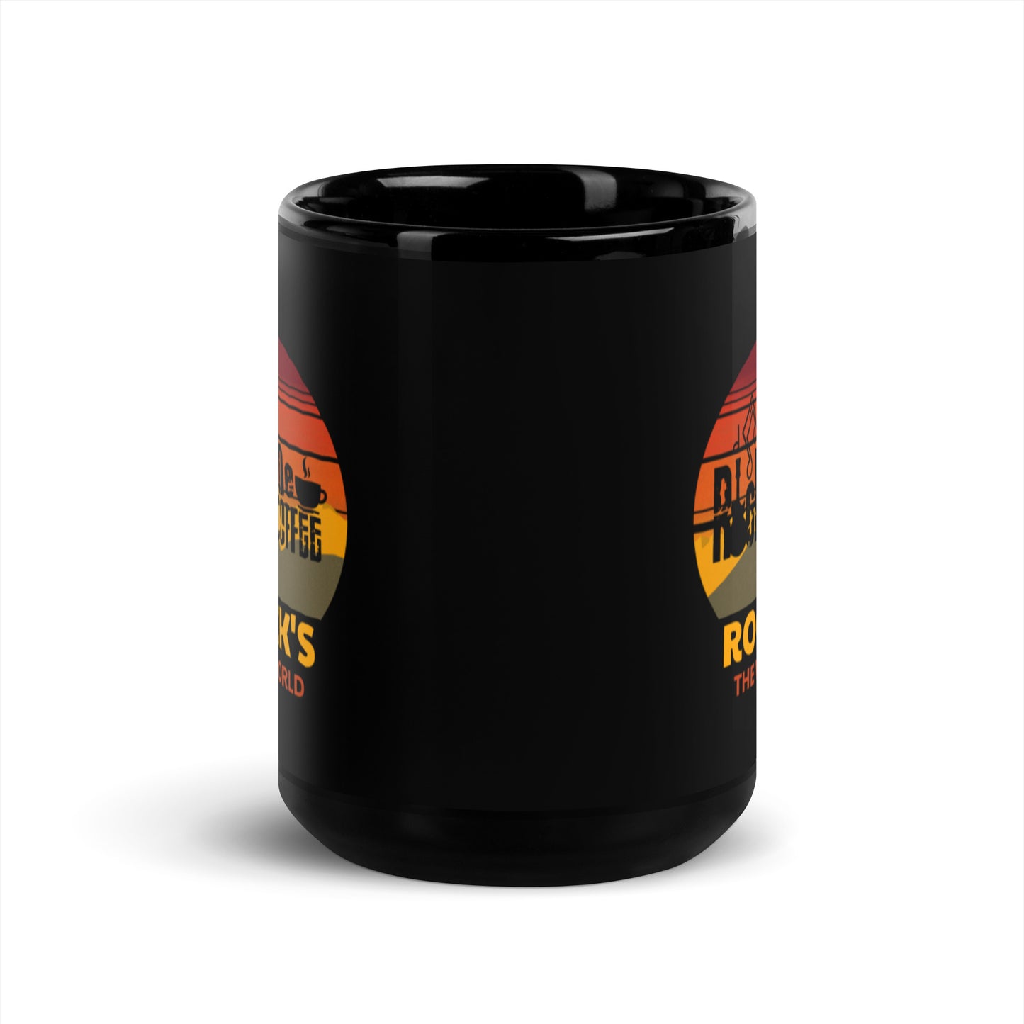 ROCK THE WORLD - Black Glossy Mug