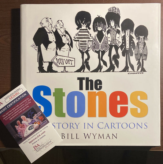 Bill Wyman Signed The Rolling Stones History In Cartoons Hardcover Autograph JSA